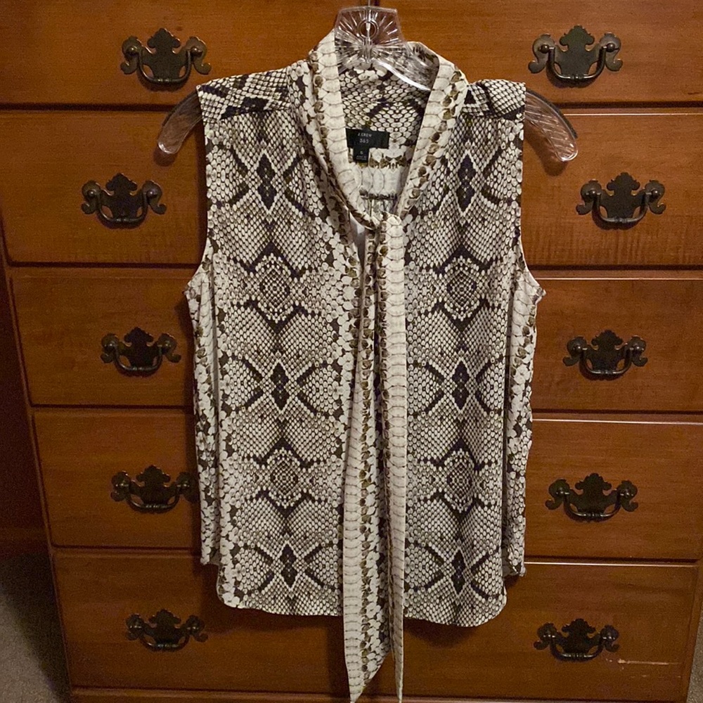 New Jcrew Bow Tie Sleeveless Blouse size Small